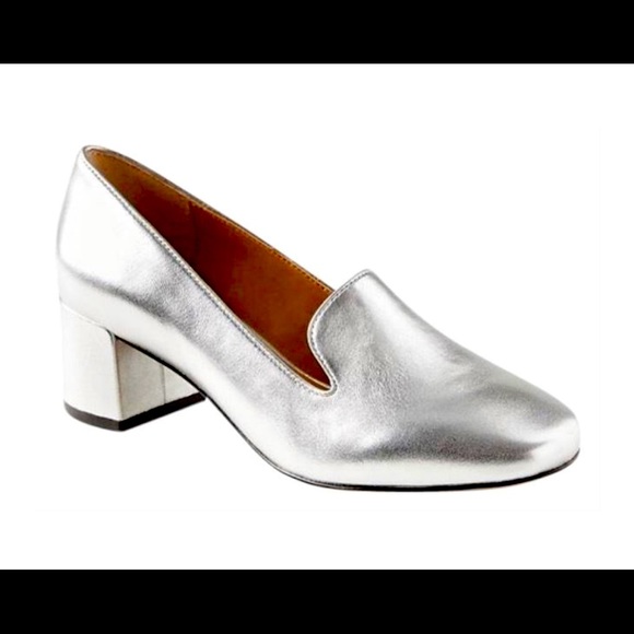 Banana Republic Metallic Silver Block Heel Loafer - Picture 4 of 12